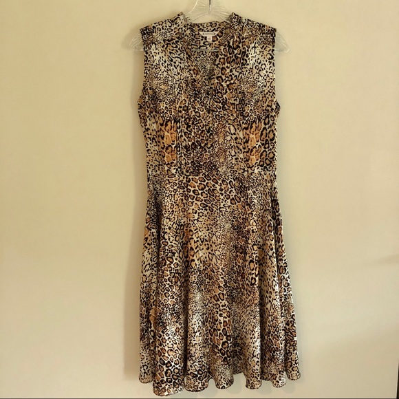 Nanette Lepore Dresses & Skirts - Nanette Lepore Sleeveless Leopard Midi Dress